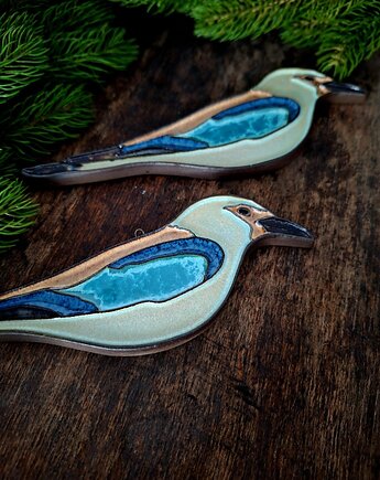 Ceramiczny ptak 2 sztuki zawieszka, Wooden Love