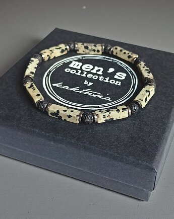 ANTYSTRESOWA, ENERGETYZUJĄCA : delikatna bransoletka : jaspis, lawa, hematyt, kaktusia