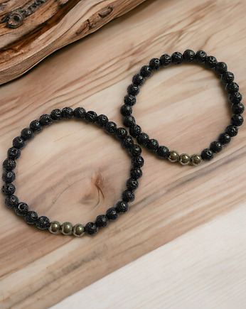 KOMPLET dla PARY : piryt & lawa : spokój, energia, kaktusia