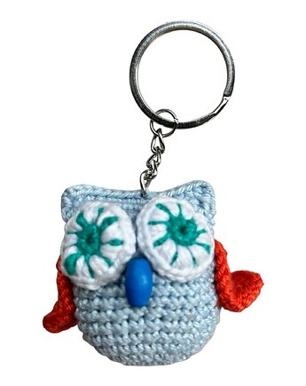 Szydełkowa sowa, sówka - brelok do kluczy, aab creative