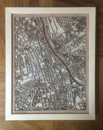 CityWood - Drewniana Mapa Warszawa 35x28cm, CityArtPosters
