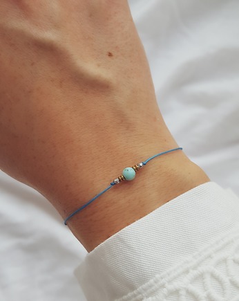 Bransoletka z naturalnym turkusem sznurek, MiO sasso