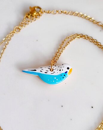 Naszyjnik papużka falista akcesoria dla miłośnika ptaków papug mały prezent, Dary Rusałki