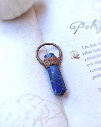 Słupek lapis lazuli wisiorek miedziany, Treemasters Copper Jewelry