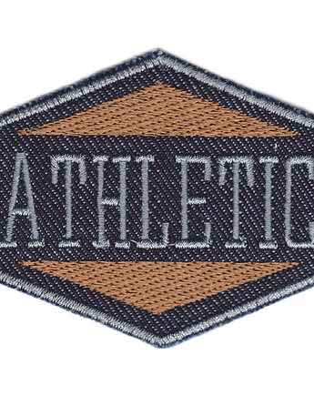 Naszywka naprasowanka ATHLETIC JEANS termoprzylepna haft 7,7x6,5cm, Wyszywane