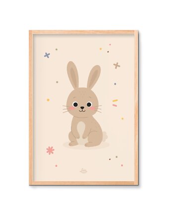 Królik plakat Montessori, Lisia Rodzinka