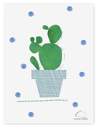 Plakat /grafika ścienna Cactus and Blue Dots , HUMPTY DUMPTY ROOM DECORATION