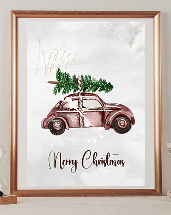 Plakat Christmas car, OKAZJE - Prezent na Ślub