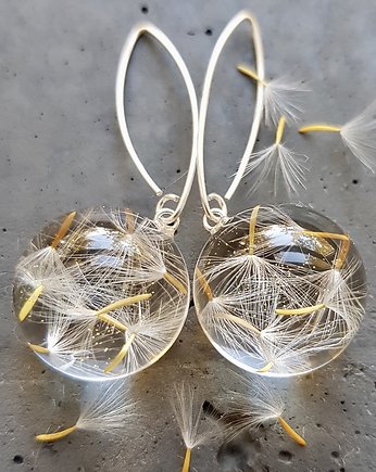 Kolczyki srebrne z nasionami dmuchawca, OSOBY - Prezent dla mamy
