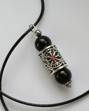 Czarny turmalin Vegvisir wisior ochronny, KEIT