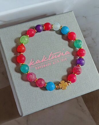 Na szczęście :: agat multicolor i czterolistna koniczynka, kaktusia