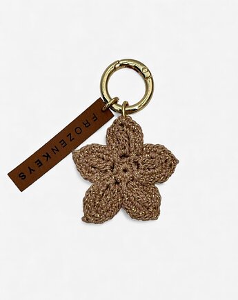 Brelok Kwiat Beżowy ze Złotą Nitką, Frozen Keys
