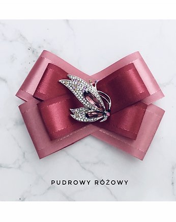 Pudrowo Herbaciana Brosza z Motylem, Pudrowy Różowy