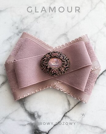 Pudrowa Brosza z kolekcji Glamour z cudownym kryształem