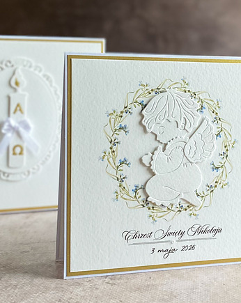 Pamiątka chrztu, kartka z pudełkiem i kopertą, 72E, Anna Art and Crafts