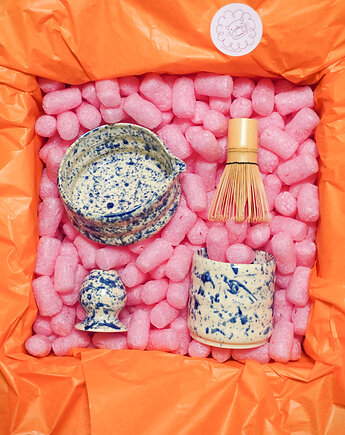 Zestaw do matchy, matchawan, chawan, chasen KOBALT, Lvvia ceramics