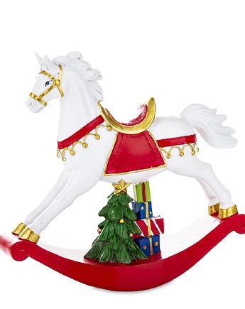 Figurka - biały konik na biegunach 22x24,5x7,2 cm BIANNA, MIA home