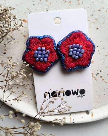 Kolczyki Haftowane Maki, nanowoshop