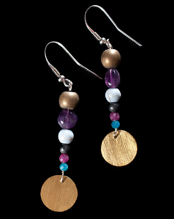 Kolczyki z ametystem, rubinem i apatytem. [ŁK15], Anillito