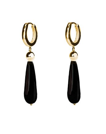 Kolczyki Linn Onyks Gold, maksi.miuk Jewelry