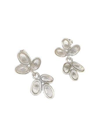 Kolczyki sztyfty wiszące listki, Bijoux by Marzena Bylicka