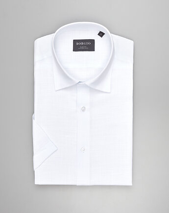 Koszula canosa 00548 krótki rękaw biały slim fit, BORGIO