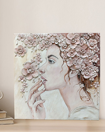 Kobieta w kwiatach 2 - Obraz strukturalny - 40, Pracownia Kameleon