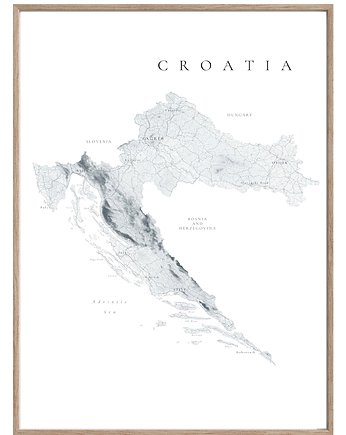 CHORWACJA plakat mapa, maps by P