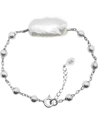 Srebrna bransoletka MODERN z naturalną perłą, IVE Jewelry