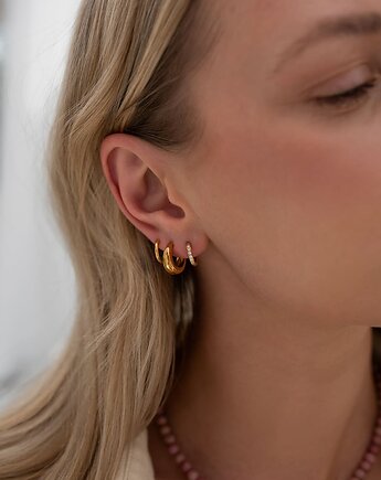 Zestaw 3 par złotych kolczyków ze stali chirurgicznej Paraiso Norella, Paraiso