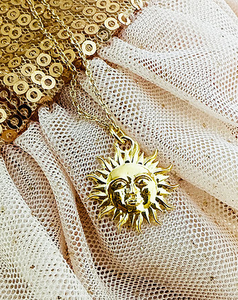 Naszyjnik ze słońcem, złote słońce, słoneczko, Anemon Atelier