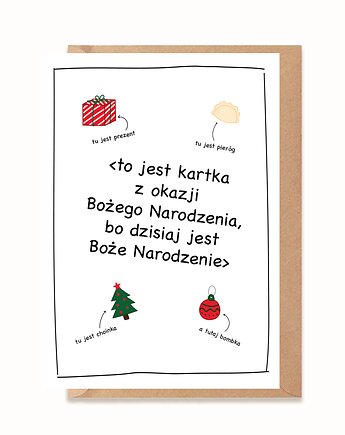 To jest kartka z okazji Świąt Bożego Narodzenia, brzydkieplakatyagaty
