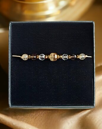 DOBROBYT - amulet - cytryn, kwarc dymny, kryształ górski :: PREMIUM, kaktusia