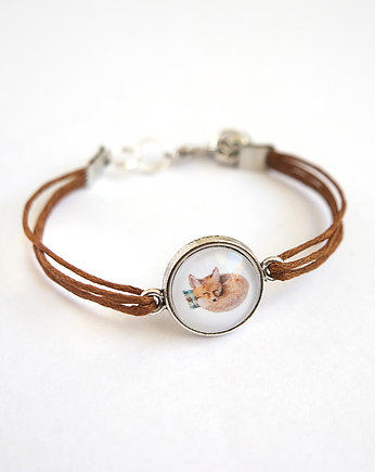 Bransoletka - Lisek - jasny brąz, sznurki, yenoo