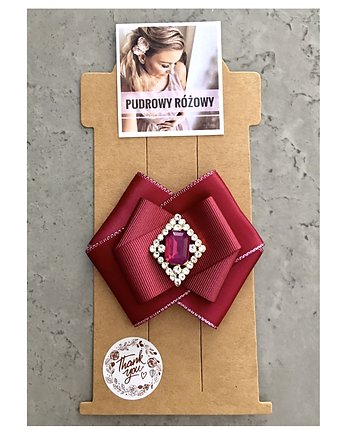 Świąteczna Biżuteryjna spinka do włosów NEW, Pudrowy Różowy