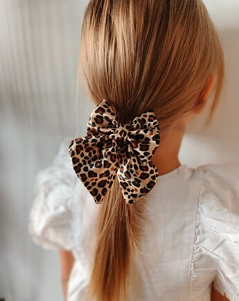 Gumka jedwabna z kokardą MINI scrunchie sawanna, Capillum
