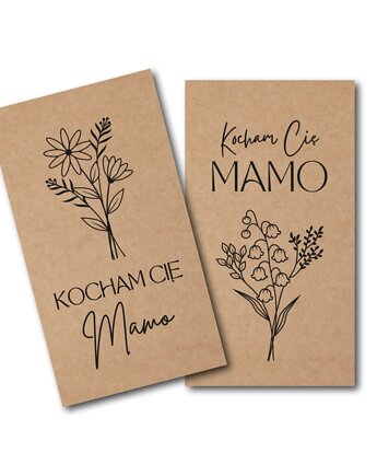 Bileciki do prezentów na Dzień Mamy Matki Papier brązowy Kraft 9x5cm 20 szt, 71 Prints