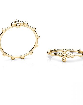 Pierścionek RÓŻANIEC-jasne złoto 18K, ISSI Jewelry