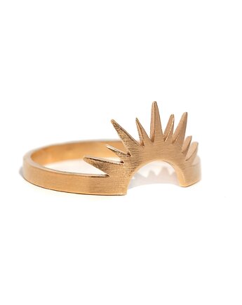 SUNSET: pierścionek słońce ze srebra złoconego, OM jewellery