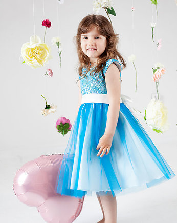 Niebieska tiulowa sukienka dla dziewczynki Bella, AL DA