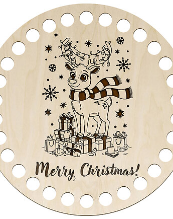 Świąteczna Baza Podstawa z Grawerem do Szydełkowania DIY Koło Okrąg Świąt, smxdsgn