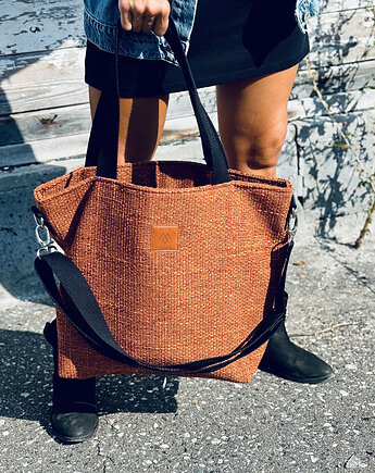 Duża torba shopperka Mili Duo - miedziany brąz, Militu