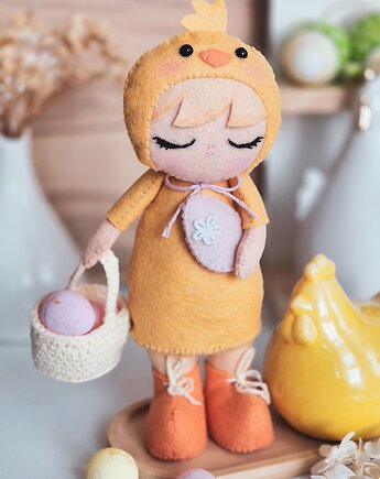 Wielkanocny Kurczaczek. Ozdoba wielkanocna, lalka, dekoracja, TuliTysie