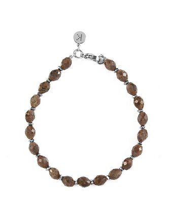 Bransoletka z brązowych Labradorytów - Wersja Srebrna, Kulka Bransoletki