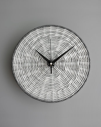 Nowoczesny zegar z ekologicznej wikliny, STUDIO blureco