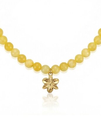 Naszyjnik z kamieni naturalnych - Jadeit & Kwiat, La Tienne