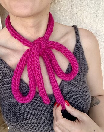 Choker sznur z wełny merino Kokarda, Konevka store