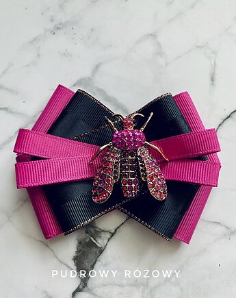 Brosza z cudnym Owadem z kryształków pink New Jesień, Pudrowy Różowy