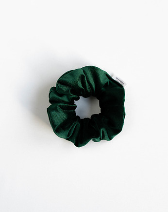 Scrunchie klasyczna WELUR Butelkowa zieleń, wu handmade