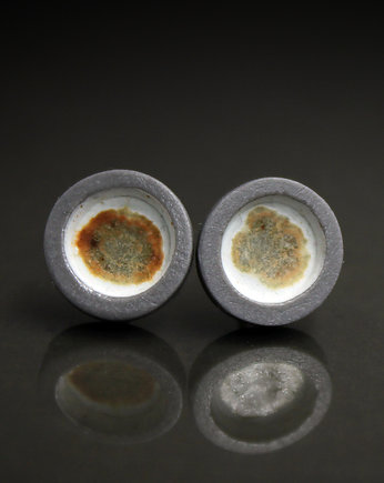 CRICKET/stal chirurgiczna/kolczyki porcelanowe 11mm UNIKAT, Magda Łysiak